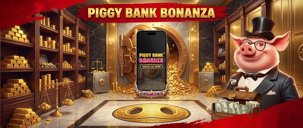 Piggybank Login and Casino Benefits Banner
